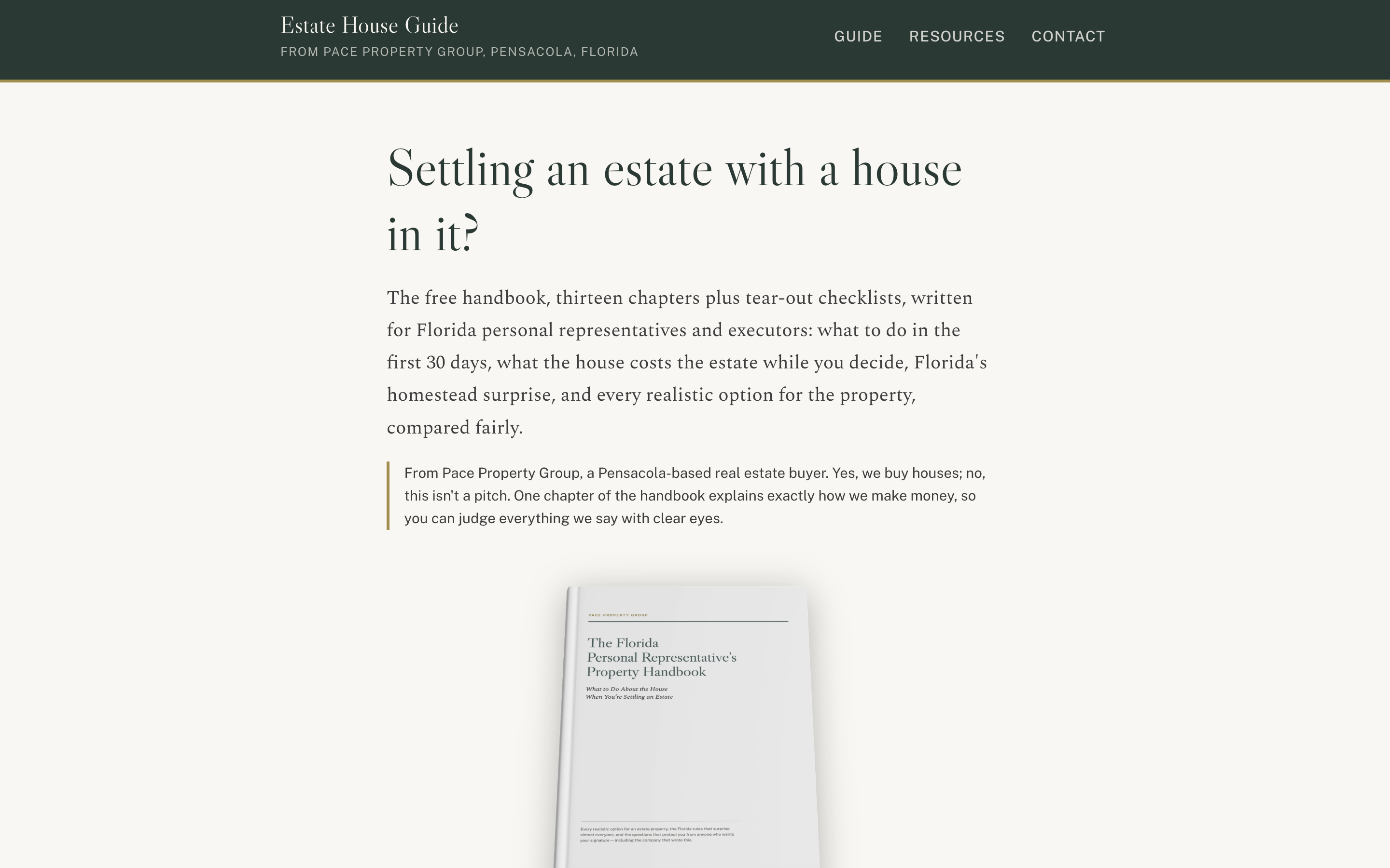 The home page: the offer, and the disclosure in the same frame.